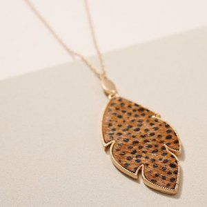 Leaf Shaped Cheetah print necklace